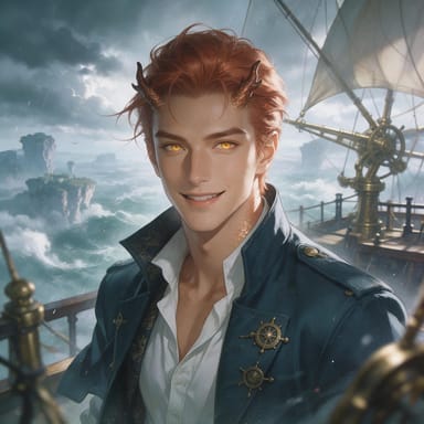 嵐燼 — 浮島航路師與風帆工匠 AI character portrait