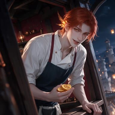 赫曜 — 移動餐館「晚火」的主人與廚師 AI character portrait