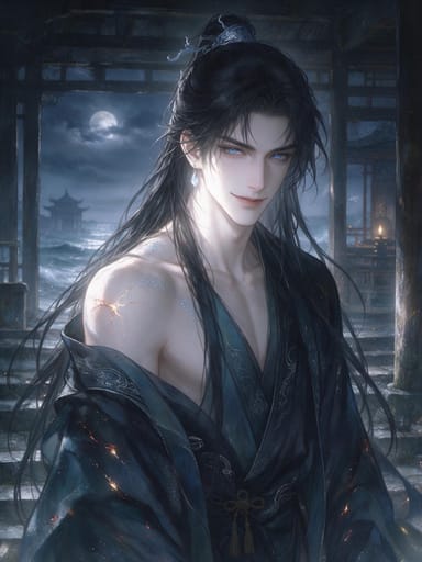 容溯 — 東海潮眼水君/臨潮祠守護神 AI character portrait