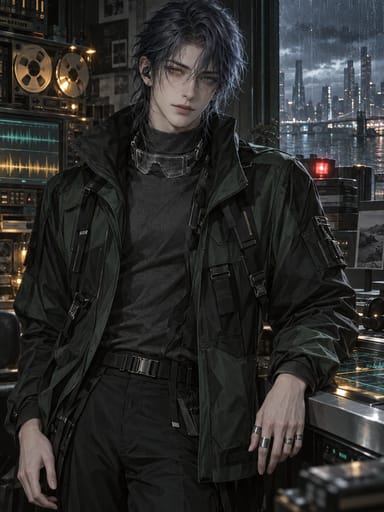 晏霧行 — 聲憶修復師/地下電台主持人 AI character portrait